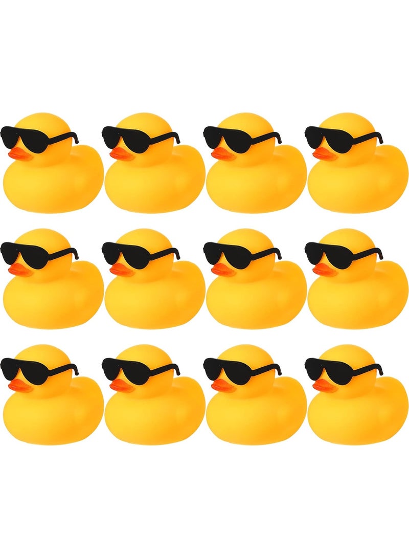 Mini Carnival Cruise Birthday Rubber Duck Bath Toy Loose (wearing duck sunglasses, yellow) - Image 1